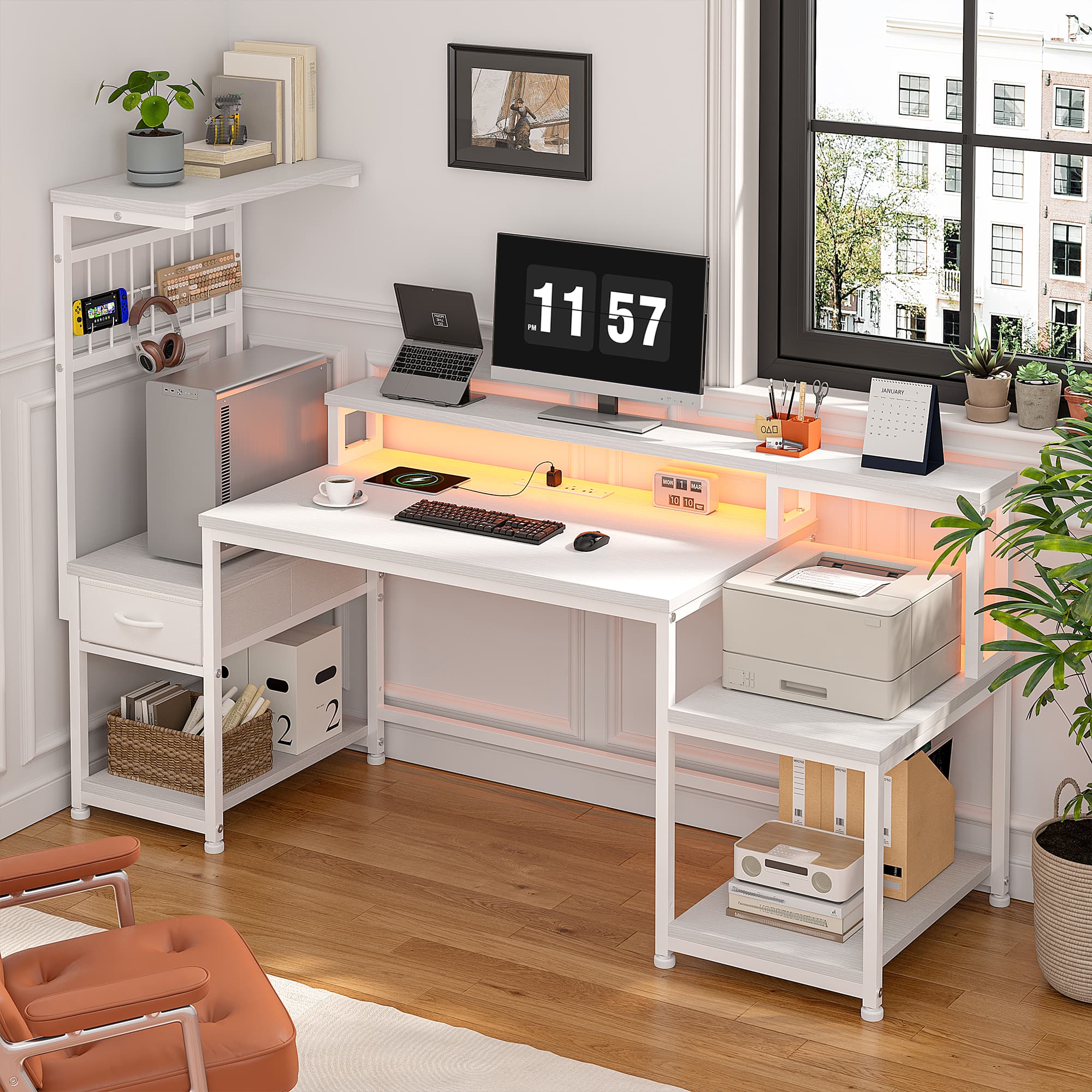 Office Furniture Outlet - Mesa de Computador para Jogos LED