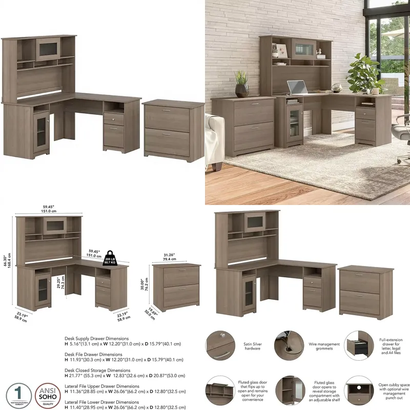 File Cabinet Lateral - Mesa de escritório em forma de