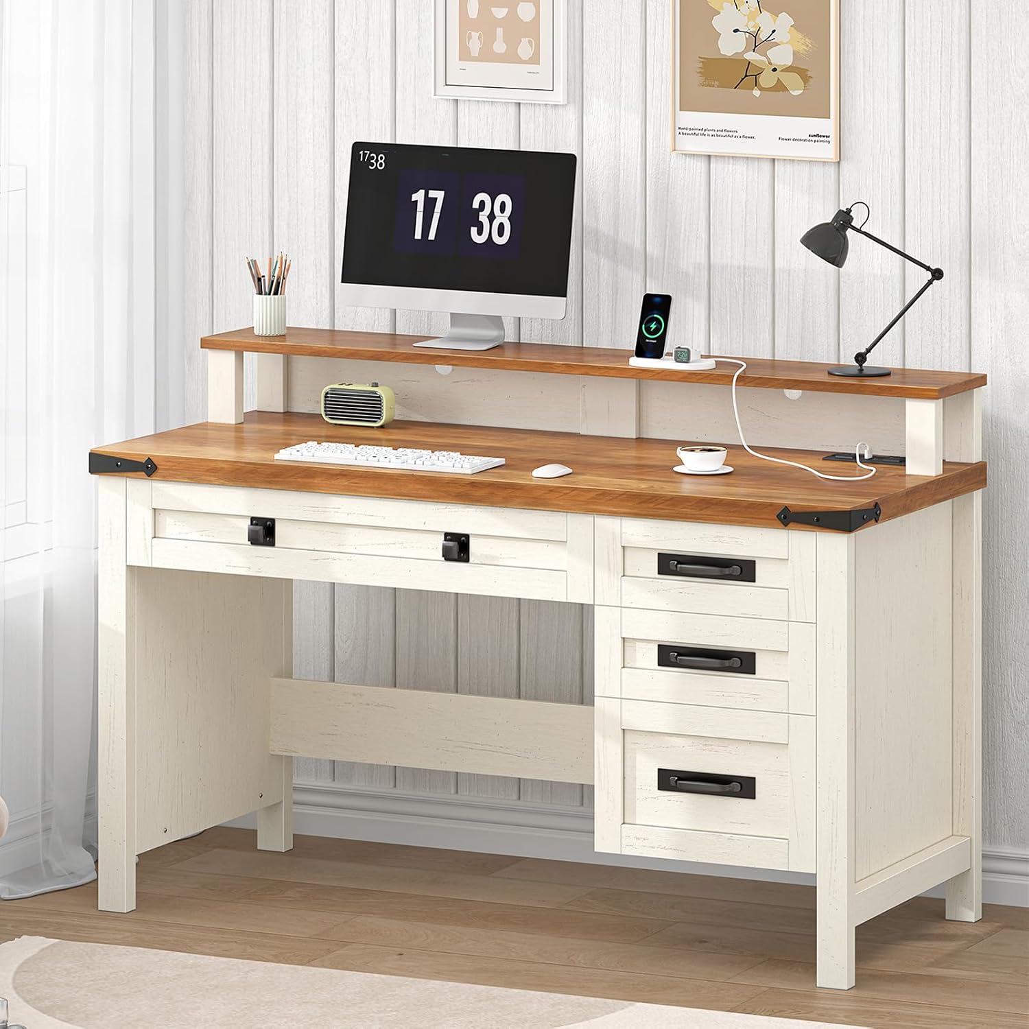 Office Furniture Outlet - Mesa de Computador Estilo Fazenda de