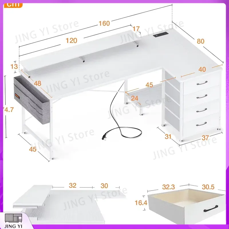 Mesa de Computador em L 160x80 - Office Furniture Outlet avaliação e preço