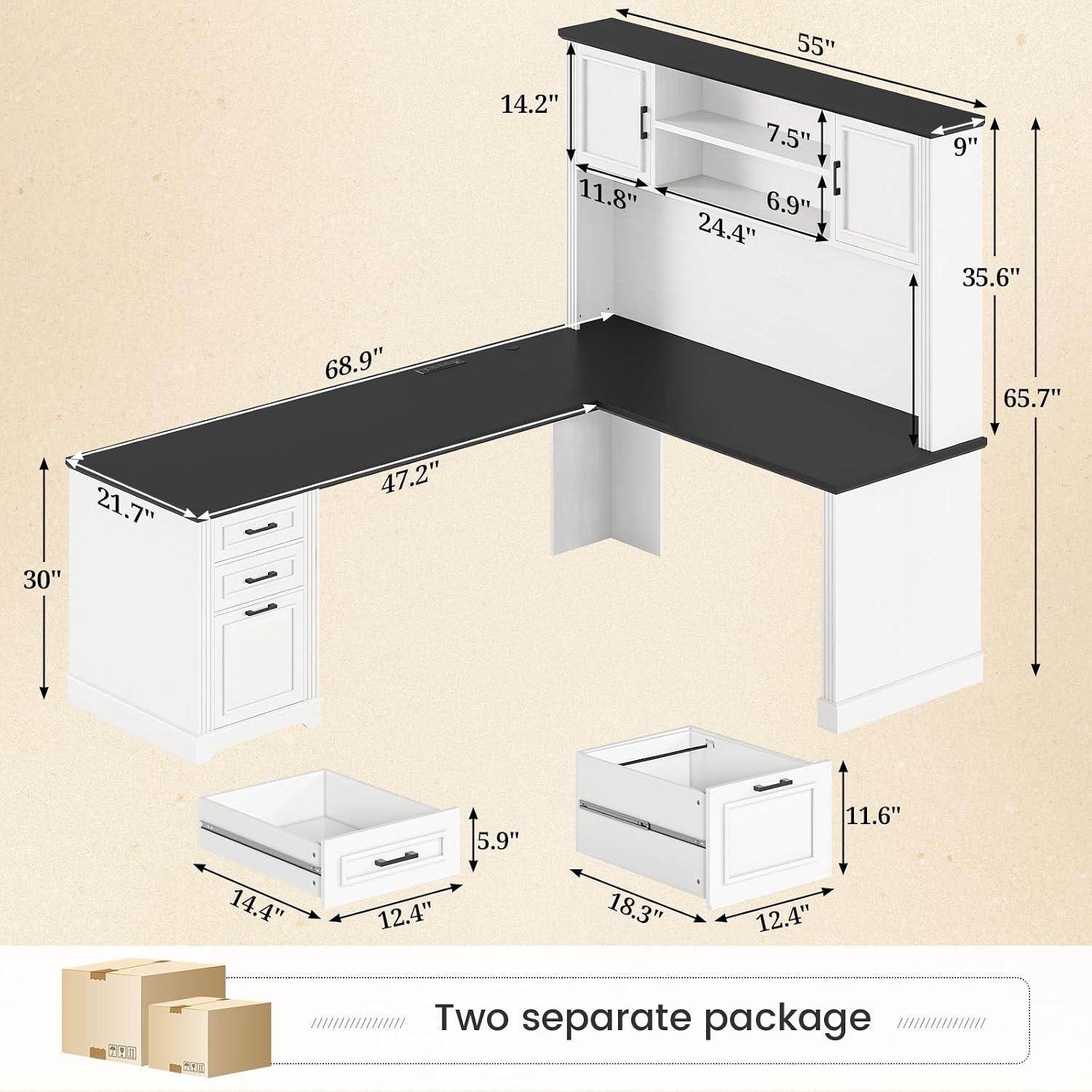 Escrivaninha em L com Armário  - Office Furniture Outlet avaliação e preço